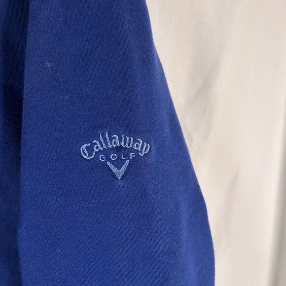 Callaway Golf Sweater Men's Large Blue Crew Neck Cotton Blend Pullover - Picture 4 of 7